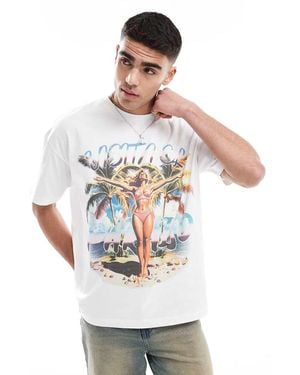 ASOS Oversized T-shirt With Summer Graphic - White