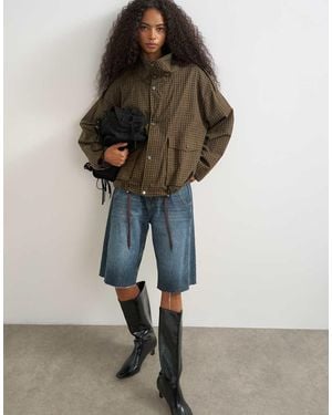 TOPSHOP Trench Met Bubbelzoom En Ruit - Meerkleurig