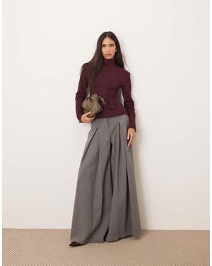 ARRANGE Structured Jersey Top With Padded Shoulder - Purple