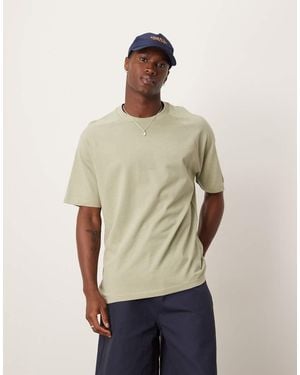 Mango Camiseta Pálido Holgada De Mezcla De Lino De - Neutro