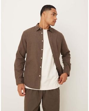 SELECTED Camicia Oversize Squadrata - Marrone