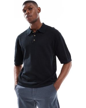 Cotton On – kurzärmliges polohemd aus strick - Blau