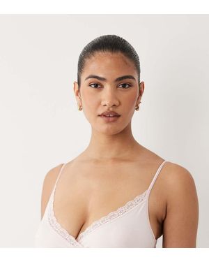 Mama.licious Mamalicious Maternity Lace Trim Wrap Front Nursing Bralette - Brown