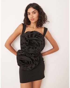 Pretty Lavish Corsage Mini Dress - Black