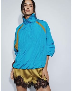 ASOS Over The Head Color Block Track Jacket - Blue