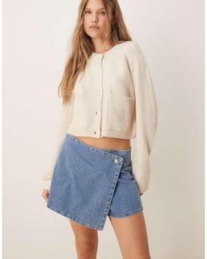 Mango 100% Cotton Denim Skort - Blue