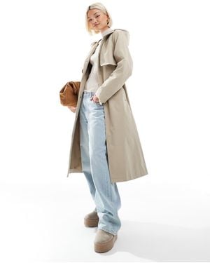 Threadbare Midi Trenchcoat Met Riem - Wit