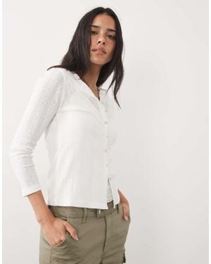 Abercrombie & Fitch Top De Tirantes Y Cárdigan Pointelle En - Blanco
