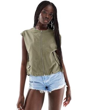 ONLY Bubble Hem Gilet - Green