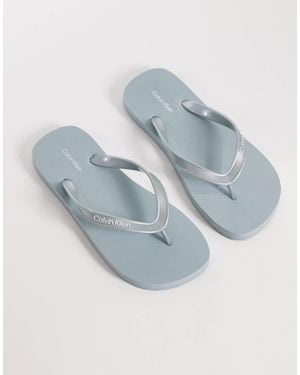 Calvin Klein Jeans Metallic Flip Flops - Blue