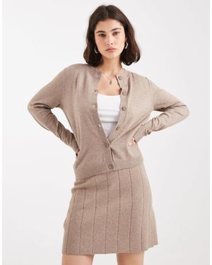 Object Gilet d'ensemble en maille fine - taupe mélangé - Neutre