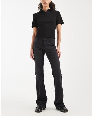 ONLY Linez High Waist Flared Jeans - Black