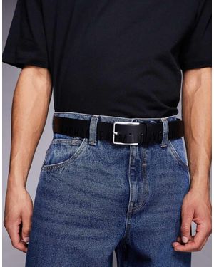 ARMANI EXCHANGE Leren Riem Met Logo - Zwart