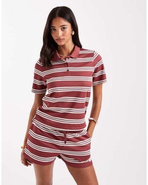 ONLY Textu Polo Co-ord - Red