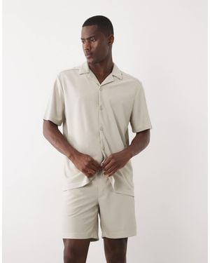 Only & Sons Plisse Shorts Co-ord - Gray