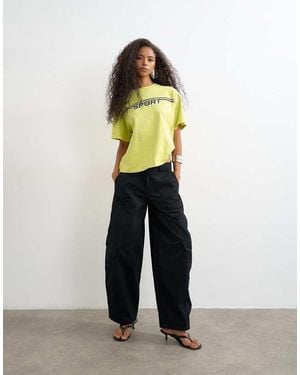 TOPSHOP Tie Waist Cargo Trousers - Black