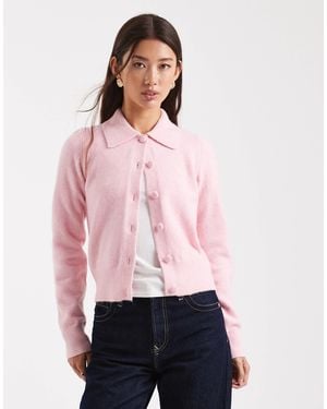New Look Collar Cardigan - Pink
