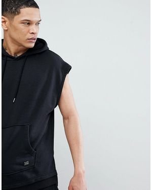 Blend Sleeveless Oversized Hoodie - Black