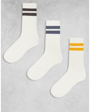 Weekday 3-pack Stripe Sports Socks - Grey