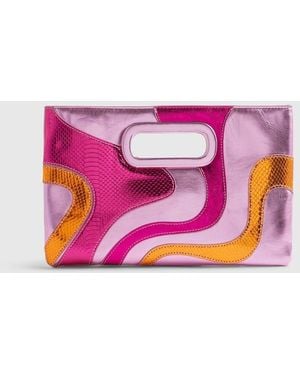 River Island Swirl Panel Clutch Bag - Pink