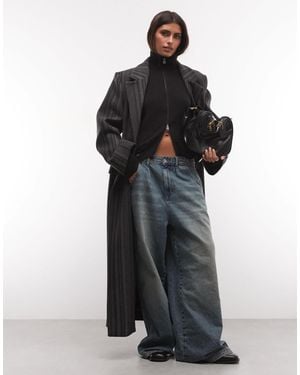 Weekday Logan Wool Blend Oversized Double Breasted Coat - Black