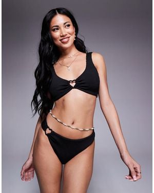 The Frolic – exklusive, gekräuselte bikinihose - Schwarz