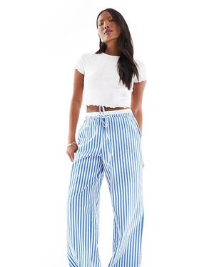 Vero Moda Double Waistband Detail Wide Leg Trouser - Blue