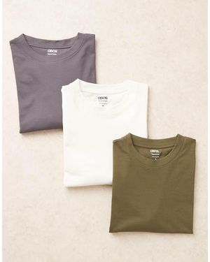 ASOS Essentials 3 Pack Oversized T-Shirts - Multicolour