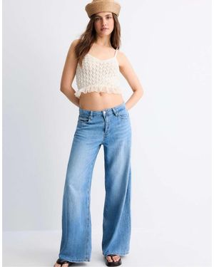 Stradivarius Mixed Knit Top - Blue