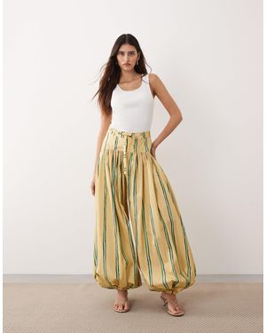 ARRANGE Balloon Pants With Tie Waist - Metallic
