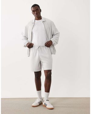 ASOS Oversized Ribbed Jersey Shorts - Natural