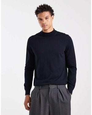 Mango Wool High Neck Jumper - Blue
