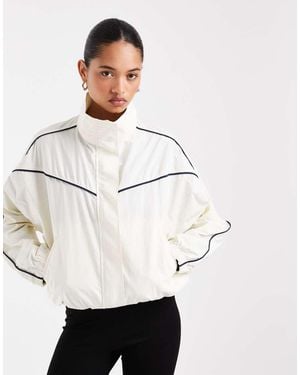 ASOS Techy Funnel Neck Windbreaker Jacket - Natural