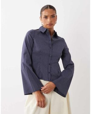 Gina Tricot Cinched Waist Shirt - Blue