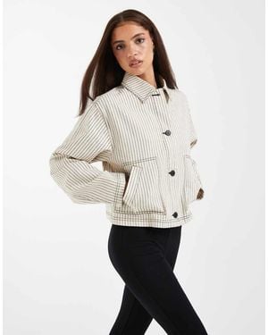 ASOS Short Cotton Harrington Jacket - White