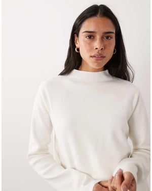 Mango Top Lavorato A Maglia Con Collo Alto Color Crema - Neutro