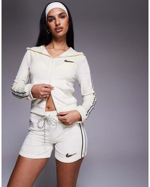 Nike Hoodie Van Velours Met Rits - Grijs