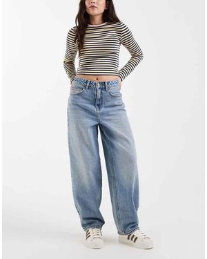 Vero Moda Billie High Rise Barrel Leg Jeans - Blue