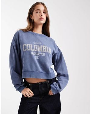 Mango Teen District Of Columbia Graphic Sweatshirt - Blue
