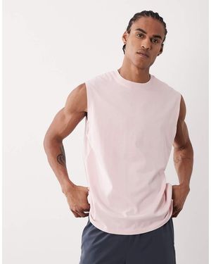4505 Icon Cotton Oversized Pump Training Tank With Quick Dry Finish - Pink