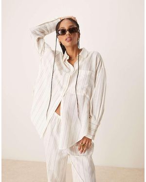 ASOS Belle Tie Side Beach Shirt Cover Up - Natural