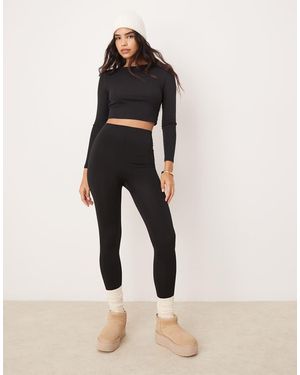 New Look Fleece Lined Seamless Leggings - Black