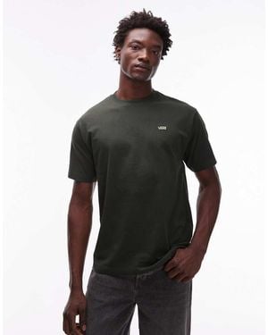 Vans T-Shirt Ampia Oliva Scuro Con Logo Sul Petto A Sinistra - Nero