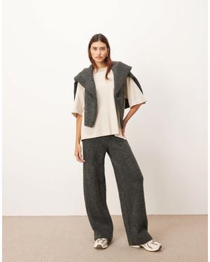 ARRANGE Boucle Knit Straight Leg Trouser Co-ord - Natural