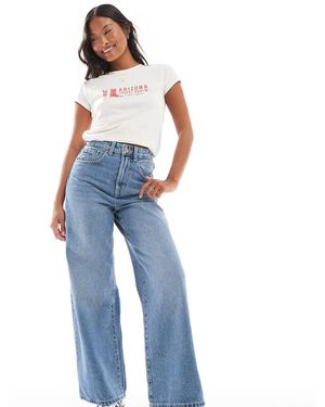Only Petite Vaqueros De Talle Alto Y Pernera Ancha Hope De - Azul