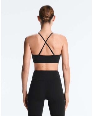 Oysho Comfortlux Light-support Sports Bra With Crossover Straps - Black