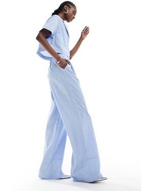 Extro & Vert Pantaloni A Fondo Ampio A Righe - Blu