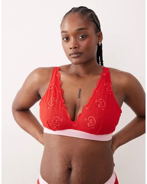 Lemonade Dolls Fuller Bust Signature Lace Bralette - Red