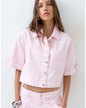 ASOS Denim Boxy Shirt Co-ord - Pink