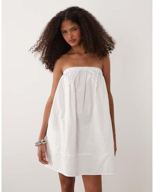 ASOS Bandeau Trapeze Mini Dress - White